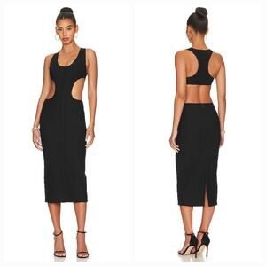 h:ours Zoraida Midi Dress in Black Medium